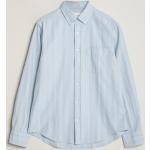 Ekologiska Randiga Blåa Randiga skjortor från Gant i Storlek L med Button down för Herrar 