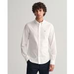 Vita Långärmade Långärmade skjortor från Gant på rea i Storlek L i Bomull för Herrar 