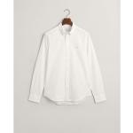 Vita Långärmade Långärmade skjortor från Gant på rea i Storlek L med Button down i Bomull för Herrar 