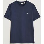 Blåa Kortärmade Kortärmade T-shirts från Gant i Storlek S med Rund ringning i Bomull för Herrar 