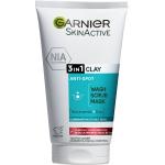 Garnier Skinactive Pureactive 3-In-1 Clay 150 Ml Ansiktstvätt Sminkborttagning Cleanser Nude Garnier