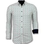 Gentile Bellini Slim Fit Tröjor för Män - Herrskjorta med Tetris Motiv - 3023 Beige, Herr