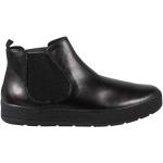 Svarta Ankle-boots Andningsbara med Slip-on med rundad tå i Läder för Herrar 