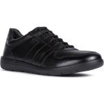 Svarta Skinnsneakers från Geox på rea i storlek 46 för Breda fötter i Läder för Herrar 