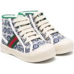 Blåa Höga sneakers från Gucci i storlek 32 med rundad tå i Kalvskinn för Pojkar 