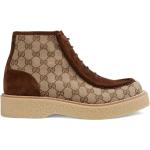 Chokladbruna Ankle-boots från Gucci Supreme med Snörning med rundad tå i Mocka för Flickor 