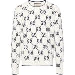 Krämfärgade Långärmade Stickade tröjor från Gucci för Herrar 