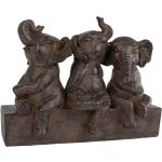Bruna Skulpturer med Elefanter i Konststen 