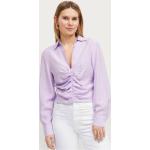 Sexiga Lavendelfärgade Långärmade Långärmade blusar från Gina Tricot på rea i Storlek XL med Djup v-ringning för Damer 
