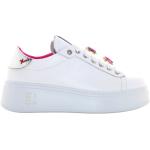 Vita Platå sneakers med Klackhöjd 5cm till 7cm i Läder för Damer 
