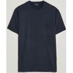 Mörkblåa Kortärmade Kortärmade T-shirts med broderi från Armani Giorgio Armani i Storlek M för Herrar 