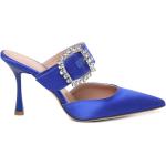 Blåa Slip in-sandaler från Giuliano Galiano med Klackhöjd 5cm till 7cm i Satin för Damer 