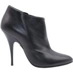 Hållbara Svarta Ankle-boots i storlek 38,5 med Stilettklack i Läder för Damer 