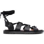 Sommar Svarta Snörade sandaletter från Dr. Martens på rea med Snörning med öppen tå i Kalvskinn för Damer 