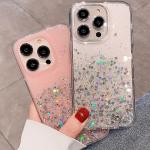 Violetta iPhone SE skal med glitter med Repsäker funktion i Plast 