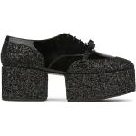 Svarta Skinnsneakers med glitter på rea i storlek 36 i Kalvskinn för Damer 