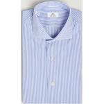 Formella Randiga Ljusblåa Kostymskjortor med stretch i Storlek XL i Bomull för Damer 