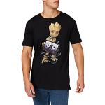 Svarta Guardians of the Galaxy Groot T-shirts i Storlek XL i Bomull för Herrar 