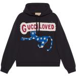 Gucci logo-print broderad hoodie Black, Dam