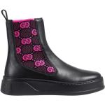 Svarta Chelsea-boots från Gucci Supreme med rundad tå i Canvas för Damer 
