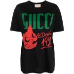 Gucci Svart Logo-Print Bomull T-Shirt Black, Dam