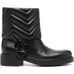 Svarta Ankle-boots från Gucci med Blockklack med rundad tå med Klackhöjd 3cm till 5cm i Kalvskinn för Damer 