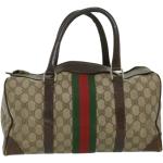 Vintage Hållbara Beige Weekendbags från Gucci i Canvas för Damer 