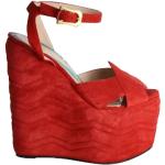 Hållbara Röda Sandaletter med kilklack från Gucci på rea i Mocka för Damer 