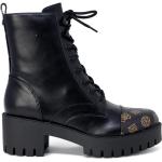 Höst Svarta Ankle-boots från Guess på rea med Snörning med Klackhöjd 5cm till 7cm i Läder för Damer 