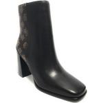 Ekologiska Svarta Ankle-boots med Fyrkantig tå i Läder för Damer 