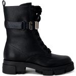 Höst Svarta Ankle-boots från Guess med Snörning med Klackhöjd 3cm till 5cm i Konstläder för Damer 