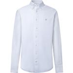 Vita Långärmade Långärmade skjortor från Hackett på rea i Storlek L i Bomull för Herrar 
