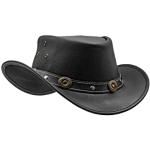 Svarta Cowboyhattar i Storlek XL i Läder för Herrar 