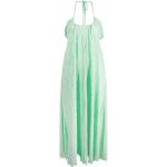 Casual Gröna Draperade klänningar i Storlek M med Halterneck-ringning för Damer 