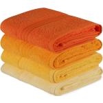 Orange Handduksset 4 delar i 50x90 i Bomull 