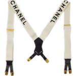 Vintage Hållbara Vita Hängslen från Chanel i Onesize i Läder för Damer 