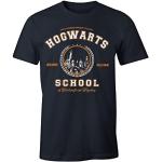 Marinblåa Harry Potter Hogwarts T-shirts i Storlek M för Herrar 