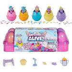 Hatchimals Alive äggkartong lekset – med 5 minifigurer i självkläckande ägg och 11 tillbehör med musik, för kreativt lek- och samlarkul, leksaker för barn från 3 år