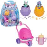 Hatchimals Alive Tvillingvagn lekset – med 2 minifigurer i självkläckande ägg och 3 tillbehör för fantasifullt rollspel, leksaker för barn från 3 år
