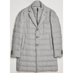 Herno Flannel Down Coat Light Grey
