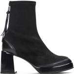 Svarta Ankle-boots med fransar med rundad tå med Klackhöjd 5cm till 7cm för Damer 