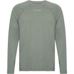 Gröna Långärmade Tränings t-shirts från Hummel Sport i Storlek S 