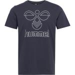 Blåa Kortärmade Tränings t-shirts från Hummel Sport i Storlek L 