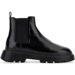 Svarta Chelsea-boots med rundad tå i Läder för Herrar 