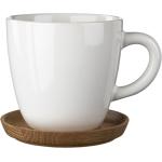 Höganäs Keramik Kaffemugg 33 cl med Träfat Vitblank