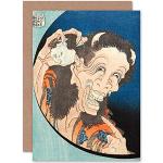 Hokusai Laughing Demoness C1831 fin konst gratulat