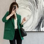 Casual Gröna Tweedkavajer i Storlek XL i Tweed för Damer 