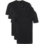 Svarta Kortärmade Kortärmade T-shirts från HUGO BOSS BOSS på rea med V-ringning i Bomull för Herrar 