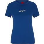 Metallic Blåa Kortärmade Kortärmade T-shirts från HUGO BOSS HUGO på rea i Storlek XS i Bomull för Damer 