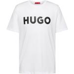 Ekologiska Vita Kortärmade Kortärmade T-shirts från HUGO BOSS HUGO på rea i Storlek XS i Jerseytyg för Herrar 